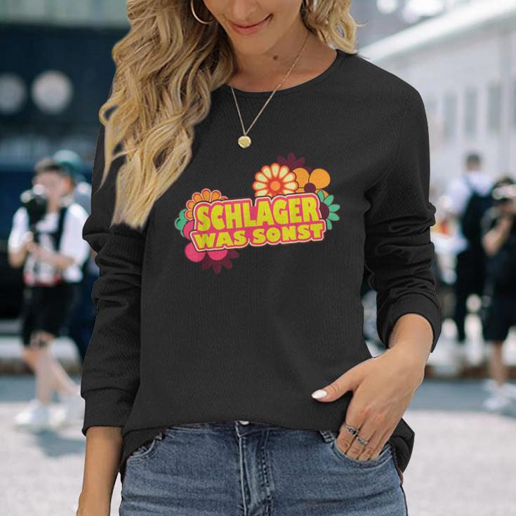 Schlager Was Sonst Schlageroutfit Party Schlagerparty Langarmshirts Geschenke für Sie