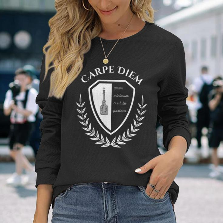 Seize The Day Carpé Diem Klassischer Toter Dichterliebhaber Langarmshirts Geschenke für Sie