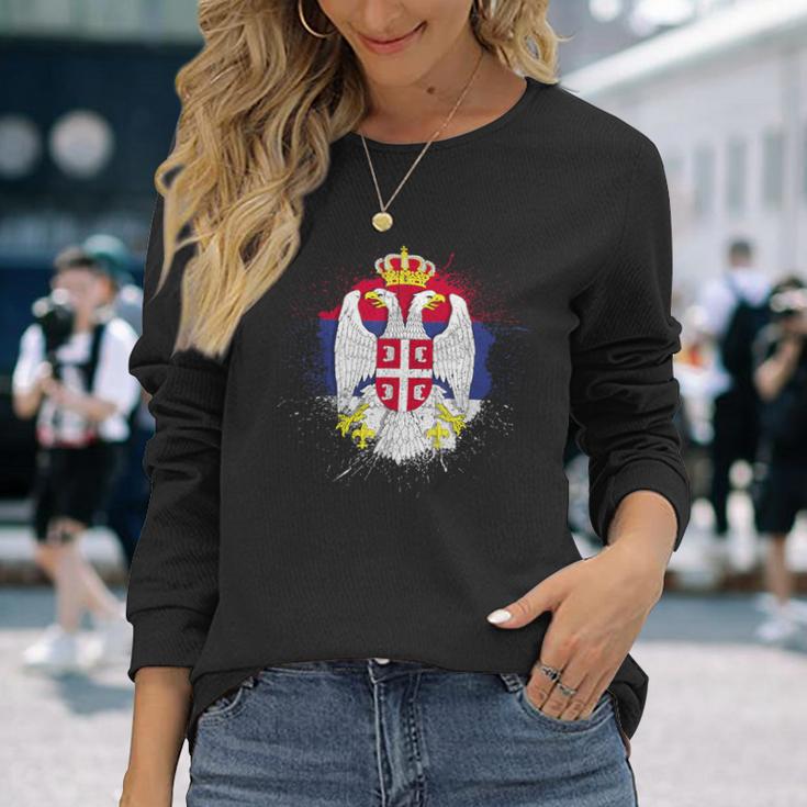 Serbia Balkan Jugo Serbia Srbija Serbe Langarmshirts Geschenke für Sie