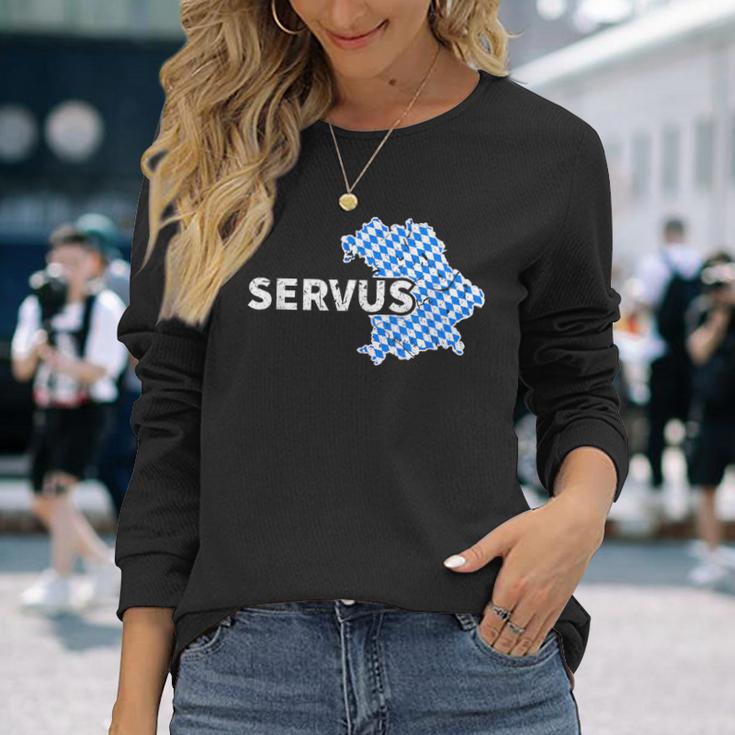 Servus Bayern Bavarian Slogan Langarmshirts Geschenke für Sie