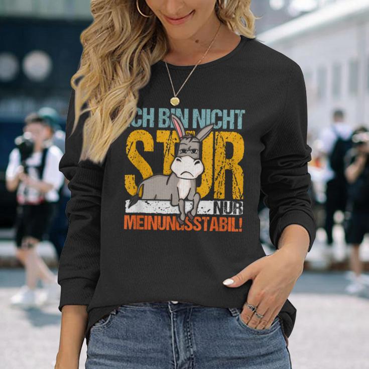 Statement Sturer Esel Ich Bin Nicht Stur Nur Meinungsstabil Langarmshirts Geschenke für Sie