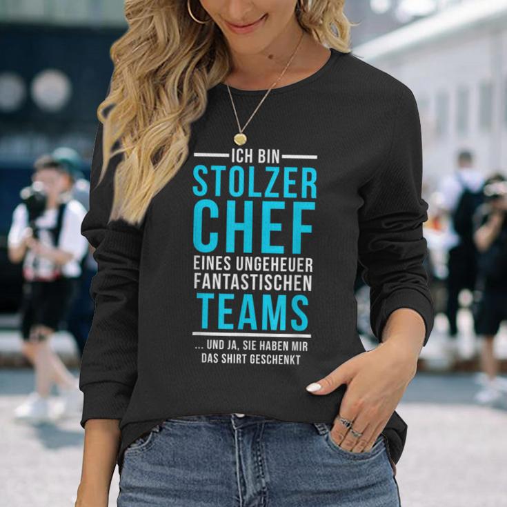 Stolzer Chef Eines Fantastische Teams Saying Langarmshirts Geschenke für Sie