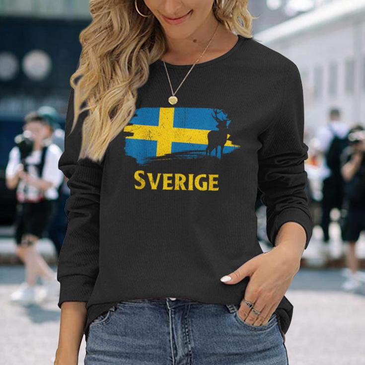 Sweden Sverige Norden Elkiking Scandinavia Langarmshirts Geschenke für Sie