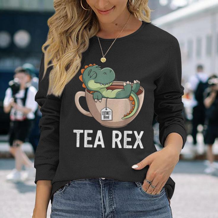 Tea Rex T-Rex Dinosaur Tyrannosaurus Langarmshirts Geschenke für Sie