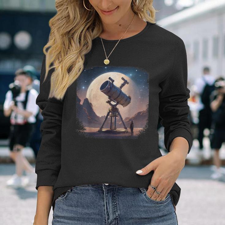 Telescope Planet Space Astronomy Space Langarmshirts Geschenke für Sie