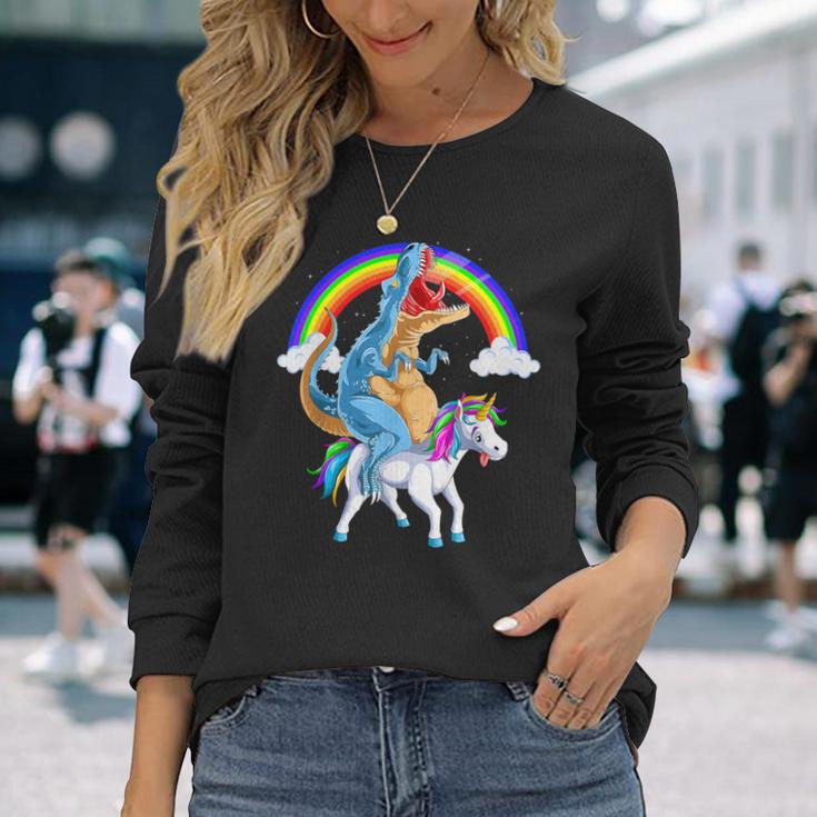 Trex Tyrannosaurus Dino Unicorn T-Rex Langarmshirts Geschenke für Sie