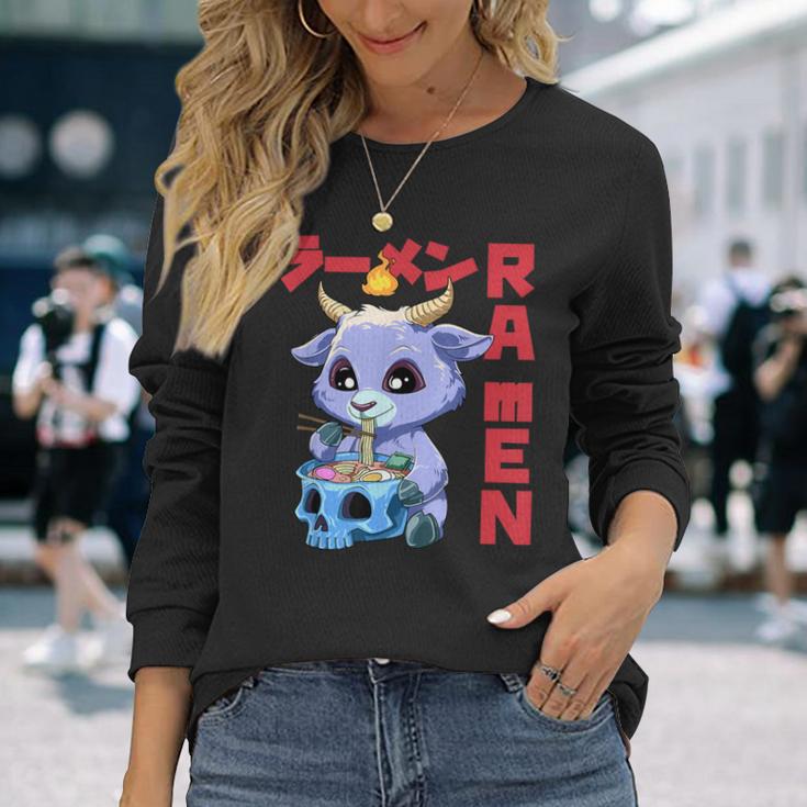 Vintage Ramen Baphomet Otaku Anime Baphomet Langarmshirts Geschenke für Sie