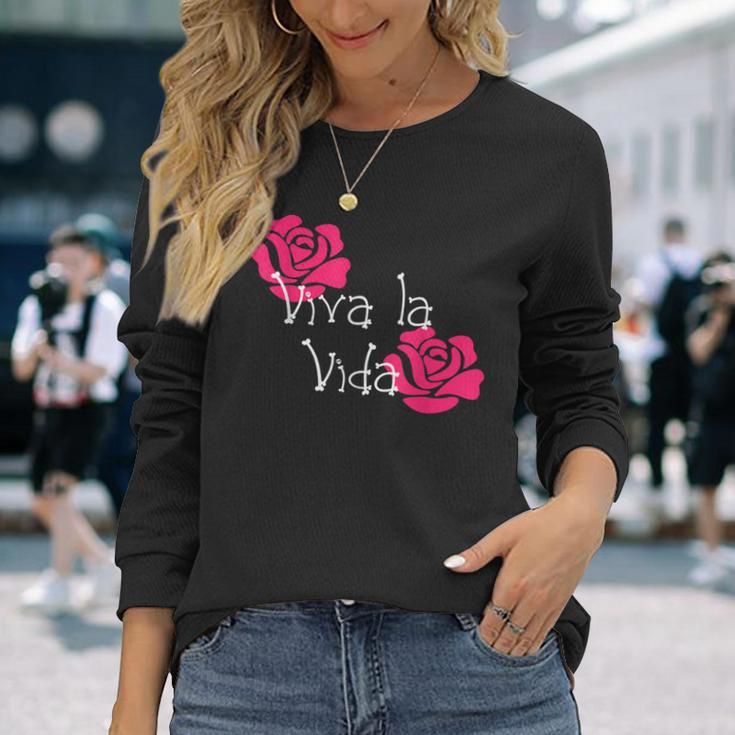 Viva Laida Rose Day Of The Dead Di Los Muertos Langarmshirts Geschenke für Sie