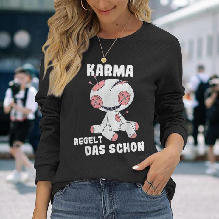 Voodoo Doll Sarcasm Karma Regelt Das Schon Langarmshirts Geschenke für Sie