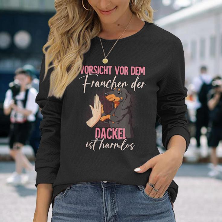 Vorsichtor Dem Frauchen Dachshund Langarmshirts Geschenke für Sie