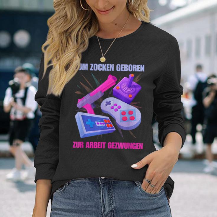 Zum Zocken Geboren Zum Arbeit Forces I Console Ps5 Gaming Langarmshirts Geschenke für Sie