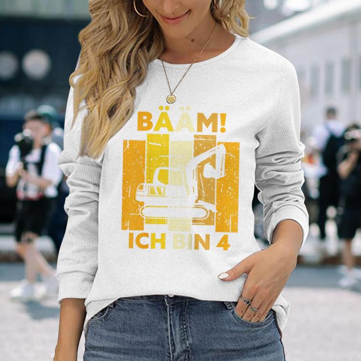 Children's Bäm Ich Bin 4 4 Jahre Boys 4Th Birthday Digger Langarmshirts Geschenke für Sie