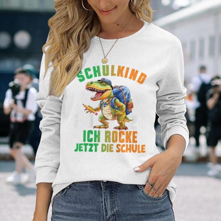 Children's Schulkind 2024 Cool Dino Ich Rocke Jetzt Die Schule Boys' Langarmshirts Geschenke für Sie