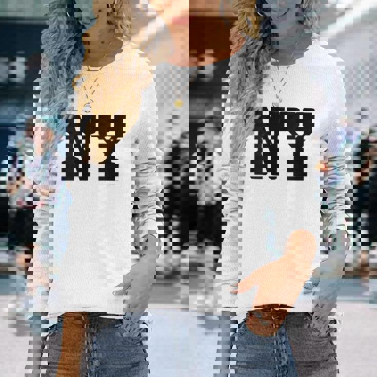 Donna Amo New York Questo È Il Mio Progetto Grafico Di New York City Con Collo A Maglietta a maniche lunghe Regalos para ella