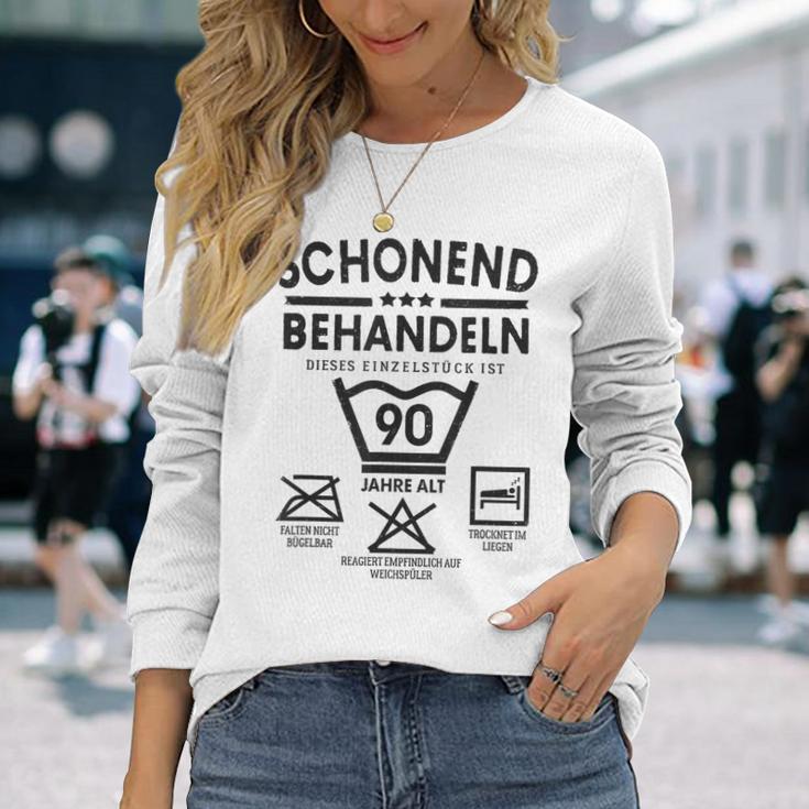 Einstück Ist 90 Jahre Schleend Treateln 90Th Birthday Langarmshirts Geschenke für Sie