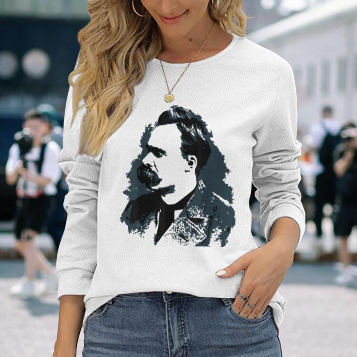 Friedrich Nietzsche Portraitsector Drawing Gray Langarmshirts Geschenke für Sie