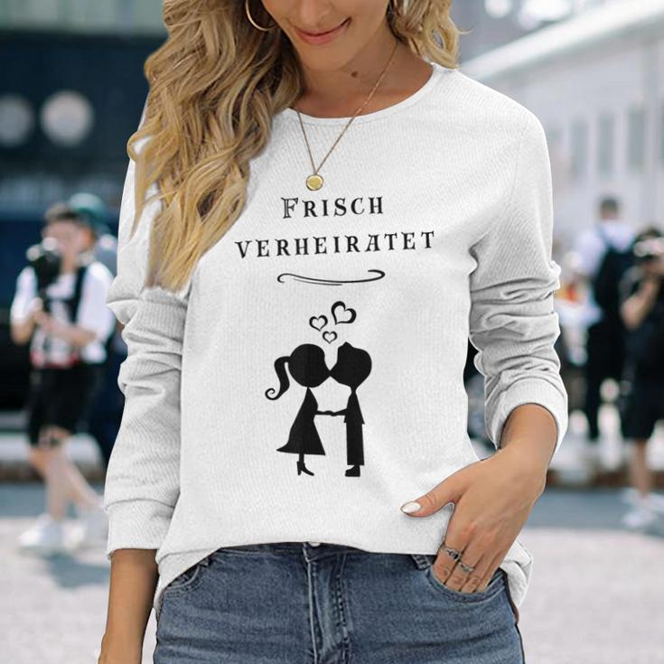 Frischerheiratet Wedding Marriage Honeymoon Marriage Langarmshirts Geschenke für Sie