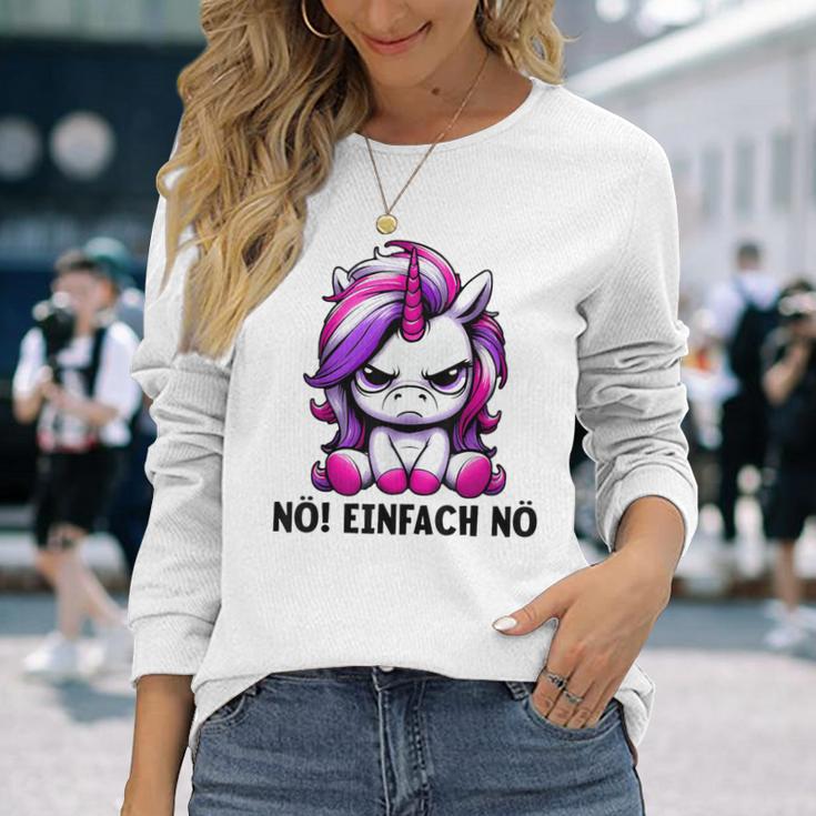 Unicorn Nö Einfach Nö Slogan Langarmshirts Geschenke für Sie