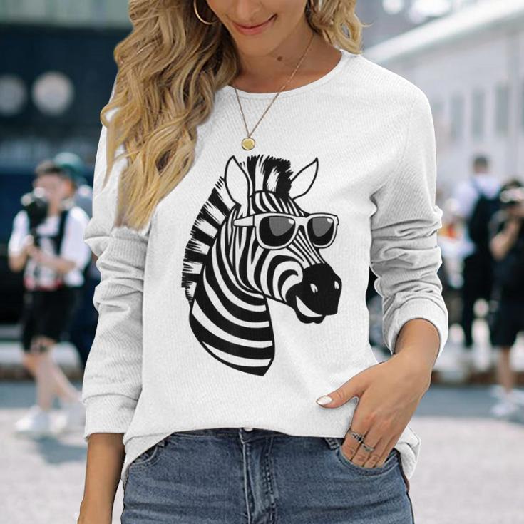 Zebra With Sunglasses Langarmshirts Geschenke für Sie