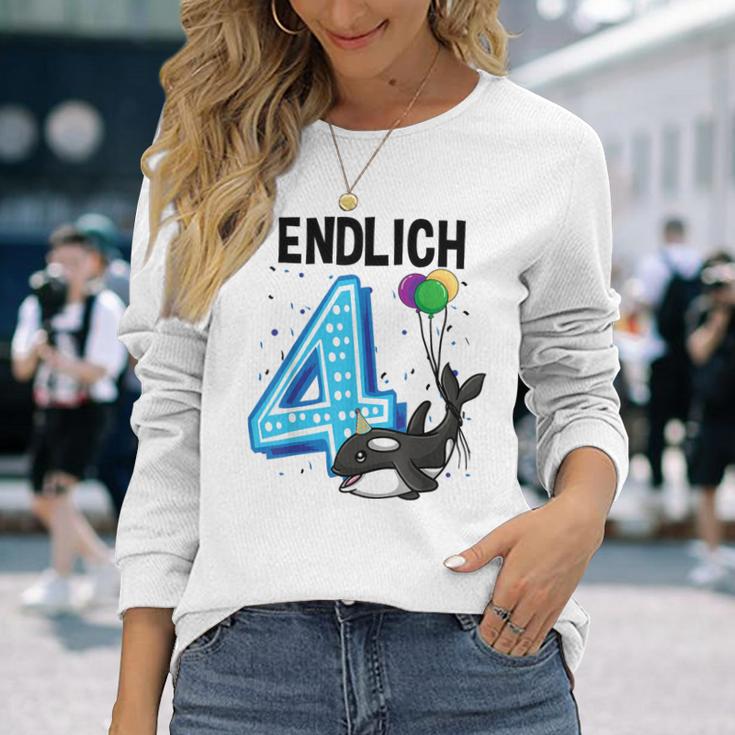 Geschenk 4 Jahre Alt Orca Wal Geburtstag Langarmshirts Geschenke für Sie