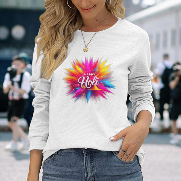 Happy Holi Festival Of Colours Langarmshirts Geschenke für Sie