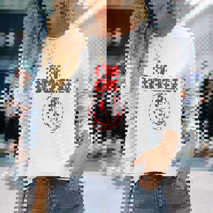 I'm Broken I'm Broken I'm Broken I'm Broken Sul Retro Maglietta a maniche lunghe Regalos para ella