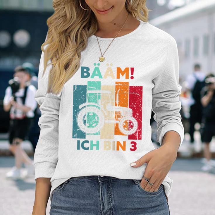 Kinder Bääm Ich Bin 3 Jahre Drei Junge 3Rd Birthday Tractor Langarmshirts Geschenke für Sie