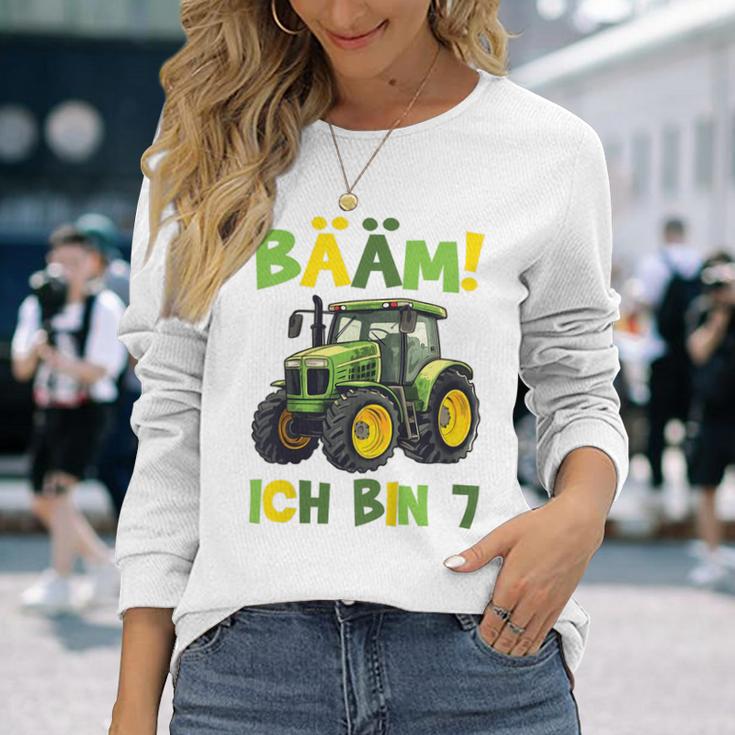 Kinder Bääm Ich Bin 7Ier Jahre Junge 7Th Birthday Tractor Langarmshirts Geschenke für Sie