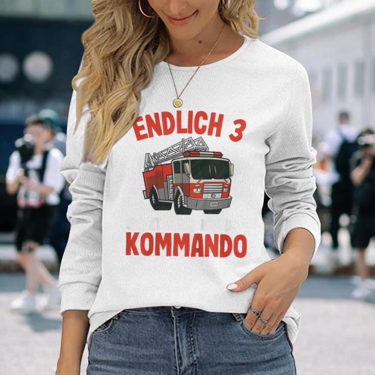 Kinder Endlich Drei Jahre 3Rd Birthday Boys Fire Brigade 80 Langarmshirts Geschenke für Sie