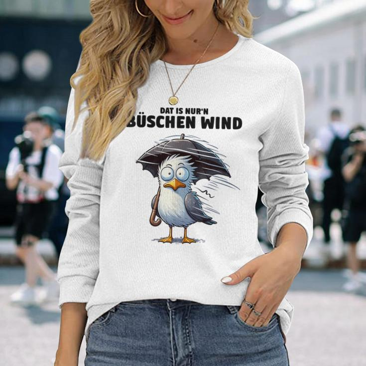 Möwe Sturm Hurricane Schietwetter Dat Is Nur 'N Büschen Wind Gray Langarmshirts Geschenke für Sie