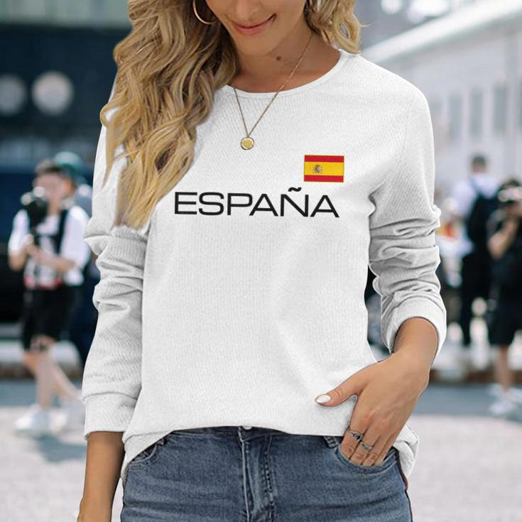 Spain Flag España Athletic Sports Jersey Style Langarmshirts Geschenke für Sie