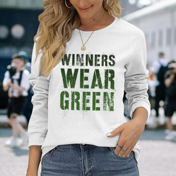 Vintage Winners Wear Green Summer Camp Boss War Game Long Sleeve T-Shirt Gifts for Her