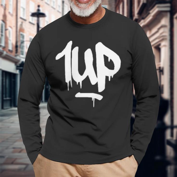 1Up Logo Graffiti Dripping Marker Langarmshirts Geschenke für alte Männer