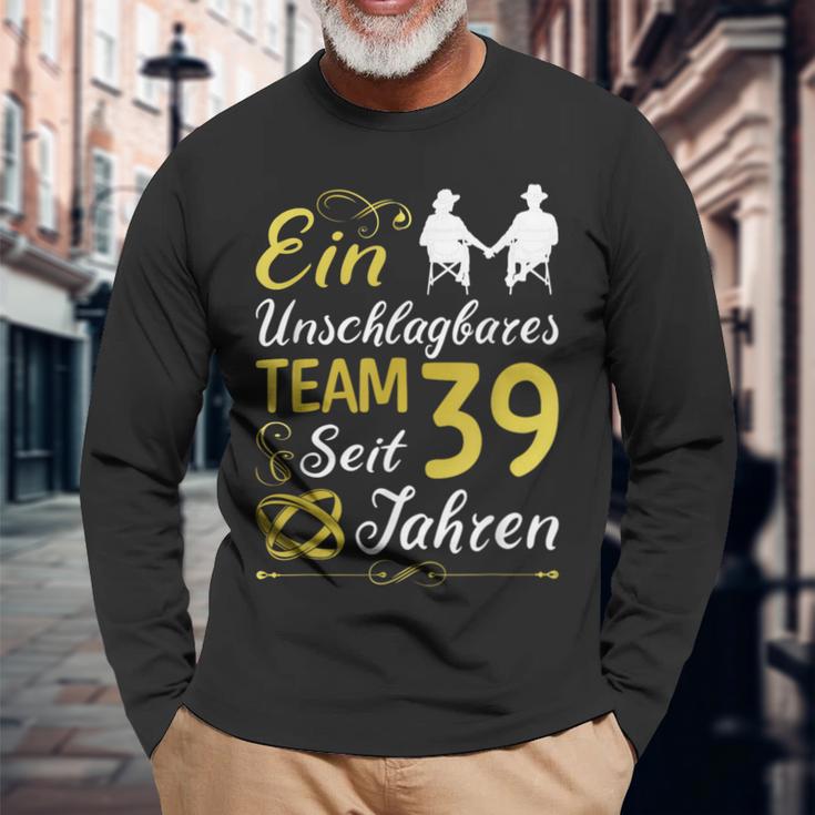 39 Jahreerheiratet 39 Hochzeitstag Sonnenhochzeit Langarmshirts Geschenke für alte Männer