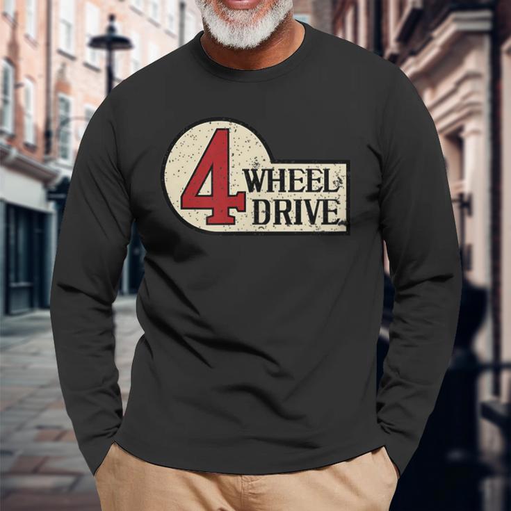 4-Wheel Driveintage 4X4 Overland Emblem 4Wd Langarmshirts Geschenke für alte Männer