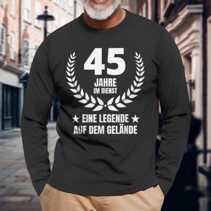 45 Jahre Service Jubiläum 40 Jahre Im Dienst Work Langarmshirts Geschenke für alte Männer