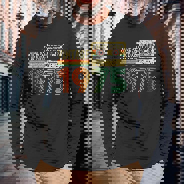 49 Year Old Vintage 1975 49Th Birthday Cassette Tape Long Sleeve T-Shirt Gifts for Old Men