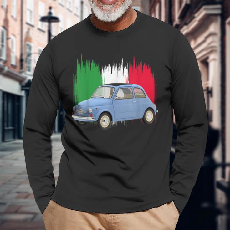 500Intage Car Flag Of Italy Dad Engines Langarmshirts Geschenke für alte Männer