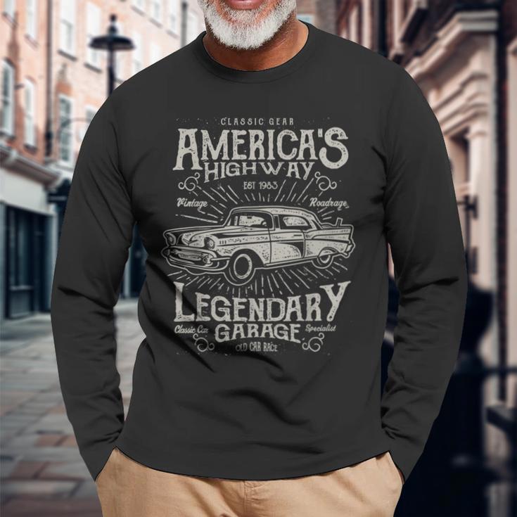 50Sintage Retro Carintage Car S Langarmshirts Geschenke für alte Männer