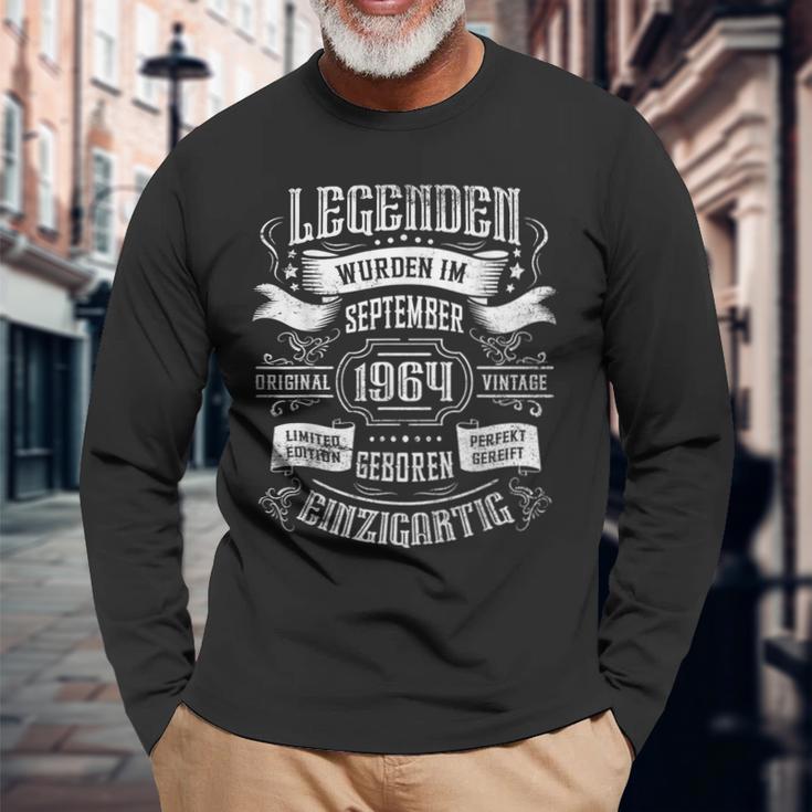 60 Geburtstag Legenden Wurden Im September 1964 Geboren Langarmshirts Geschenke für alte Männer