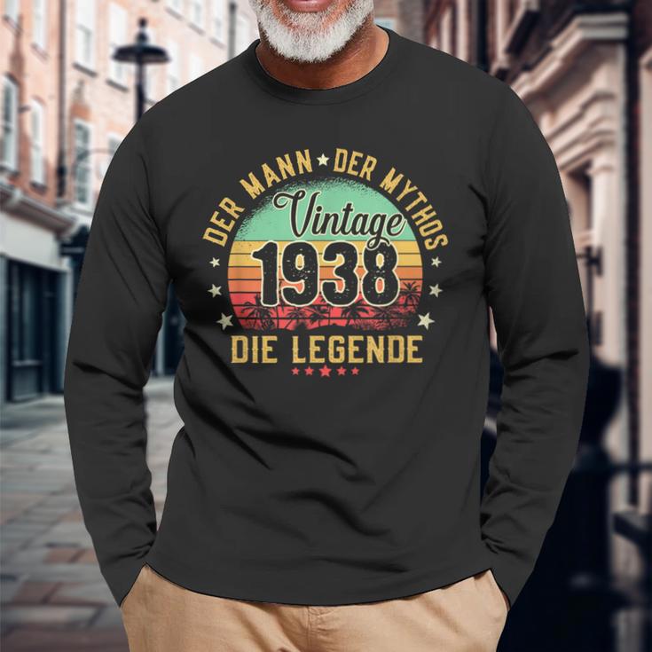 84Th Birthday Man Mythos Legendintage 1938 Langarmshirts Geschenke für alte Männer