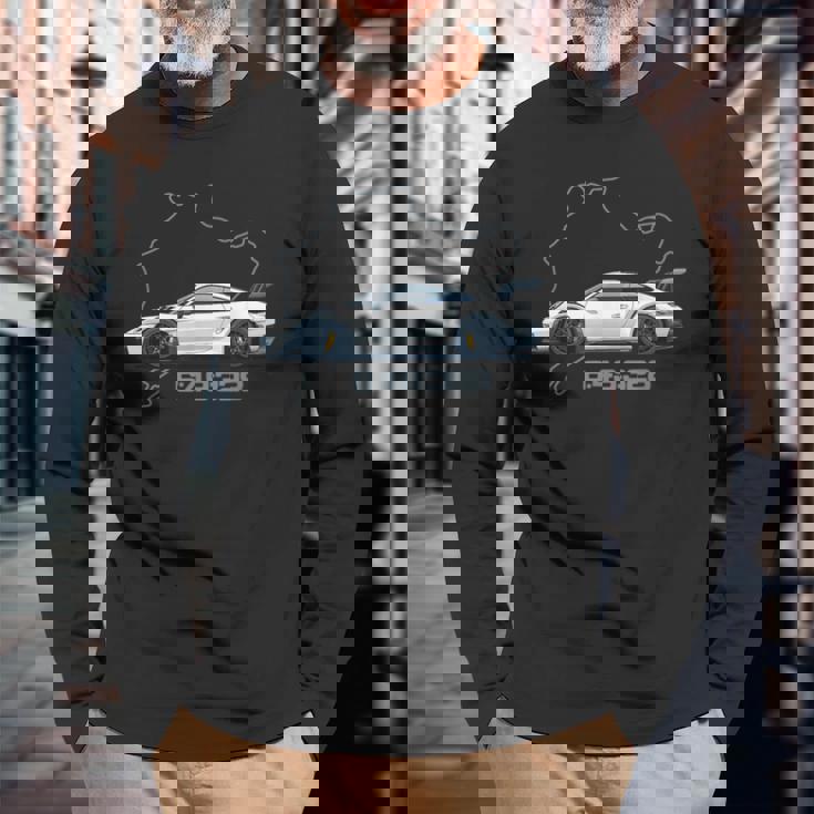 992 Gt3 Rs Silueta Clásico Coche Retrointage 911 Gt3 Rs Camiseta de manga larga Regalos para ancianos