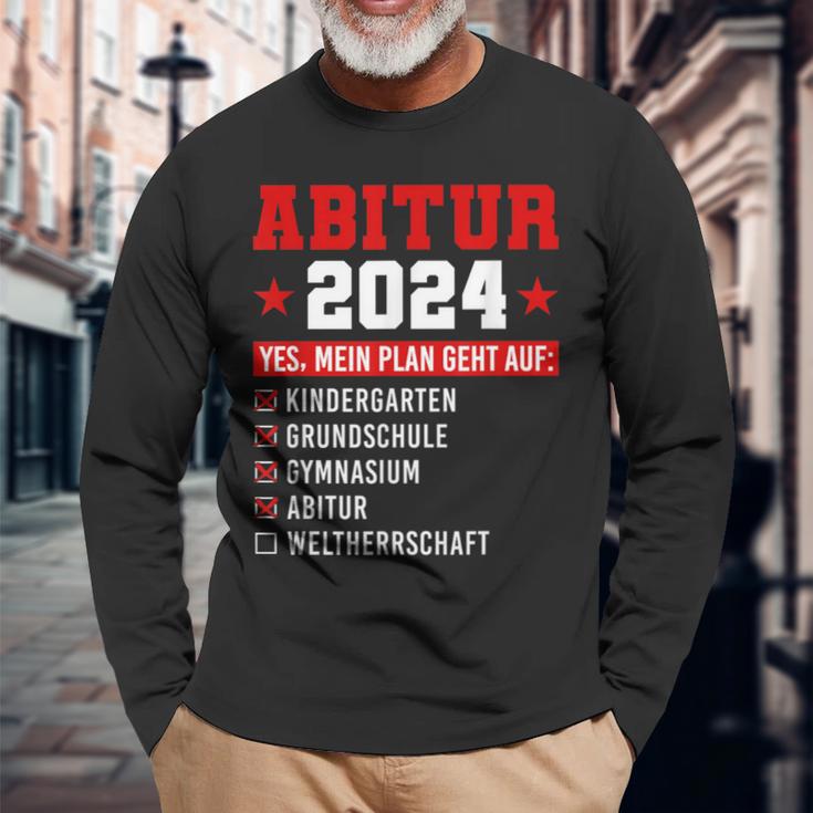 Abitur 2024 Abi 2024 Geschafft Weltherrschaft Abiturienten Langarmshirts Geschenke für alte Männer