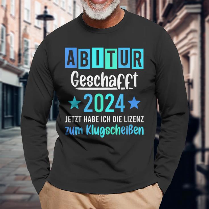 Abitur 2024 Geschafft Lizenz Zum Klugscheißen Langarmshirts Geschenke für alte Männer