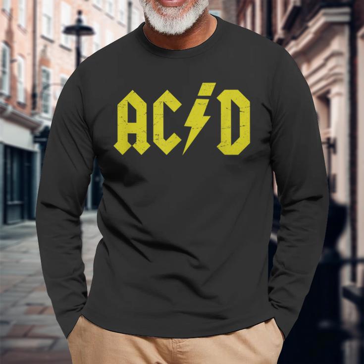 Acid House Techno Rock Electronic Rocks Edm Music Festival Langarmshirts Geschenke für alte Männer