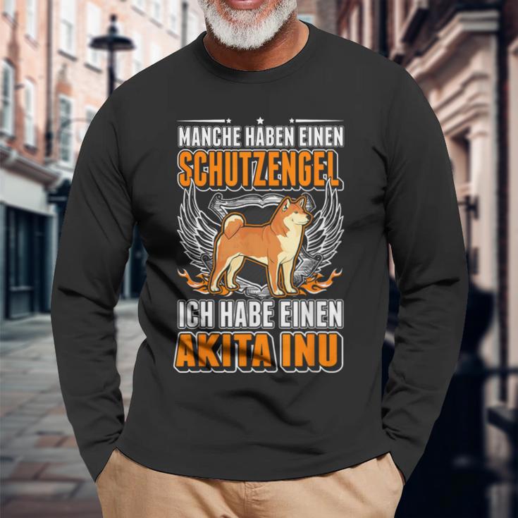 Akita Inu Guardian Angel S Langarmshirts Geschenke für alte Männer