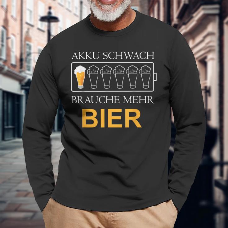 Akku Schwach Brauche Mehr Bier Langarmshirts Geschenke für alte Männer