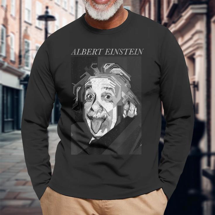 Albert Einstein Logic Quote Front Back Langarmshirts Geschenke für alte Männer