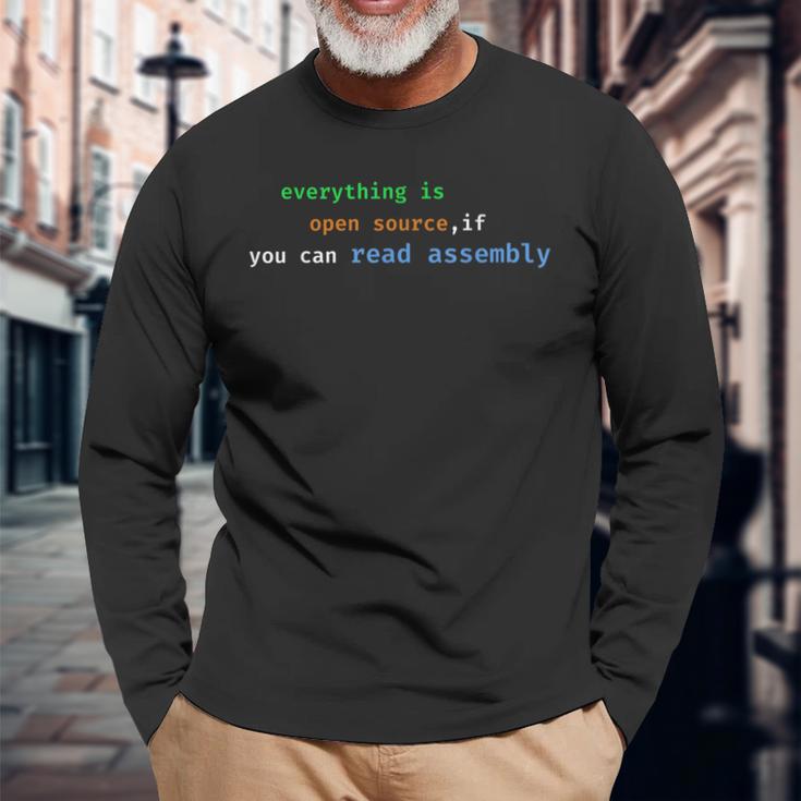 Alles Ist Open Source Wenn Sie Assembly Lesen Können Langarmshirts Geschenke für alte Männer