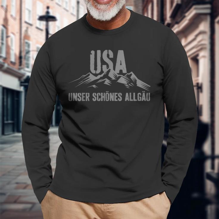 Allgäu Usa Unser Schöne Allgäu Mountains Hiking Alps Langarmshirts Geschenke für alte Männer